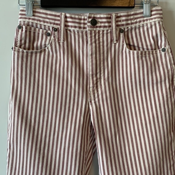 MADEWELL The High Rise Slim Crop Striped Boy Jeans Size 25 - Picture 4 of 17